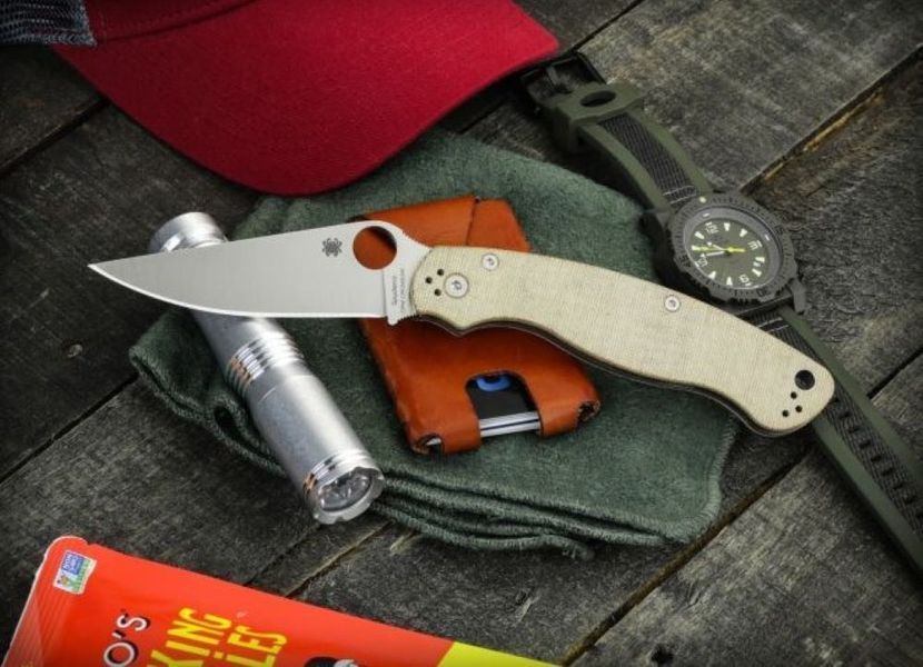 Ніж Spyderco Military 2 CPM Cru-Wear Micarta Brown C36MPCW2 871720 фото
