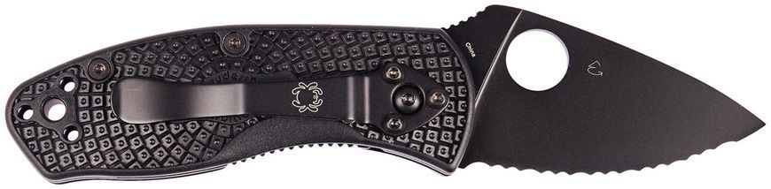 Ніж Spyderco Ambitious Lightweight Black Blade Serrated FRN Серейтор C148SBBK 871544 фото