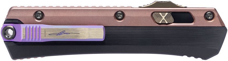Ніж Microtech Glykon Marfione Select Bronze Baker Coppermai Damascus Rose Gold PVD Purple 184-16MS3 14090732 фото