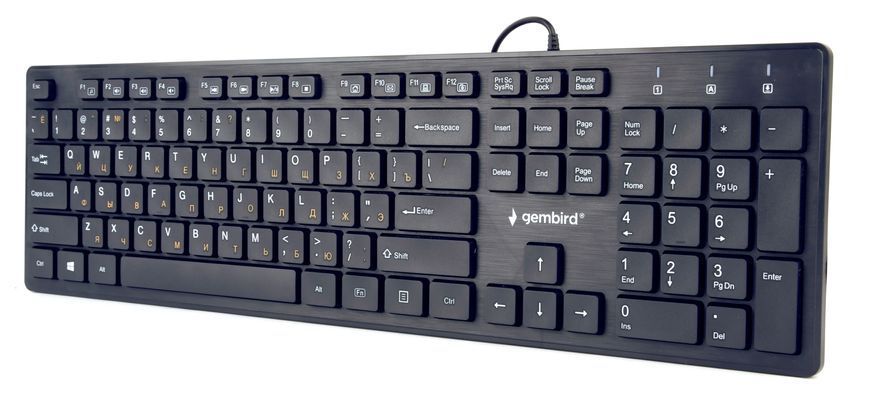 Клавиатура Gembird KB-MCH-03-RU, тонкая, "шоколадные" клавиши, черный цвет, русская раскладка, USB интерфейс KB-MCH-03-RU 1603870 фото