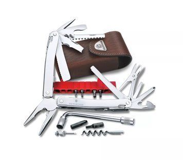 Мультитул Victorinox Swisstool Spirit Plus у шкіряному чохлі 38 функцій (3.0238.L) V77551768 фото