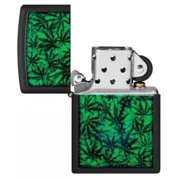 Зажигалка Zippo Cannabis Design Black Light светится в ультрафиолете 48736 V77553971 фото