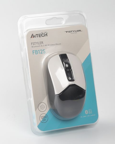Миша бездротова A4Tech Fstyler FB12S (Panda), USB, колір чорний + білий FB12S (Panda) 1605603 фото