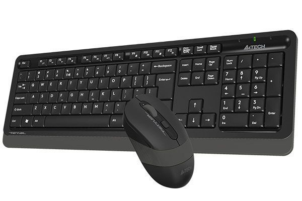 A4Tech Fstyler FG1010, комплект беспроводной клавиатуры с мышью, черный+серый цвет FG1010 (Grey) 1604057 фото