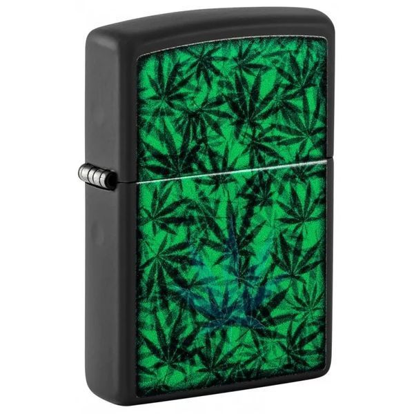 Запальничка Zippo Cannabis Design Black Light світиться в ультрафіолеті 48736 V77553971 фото
