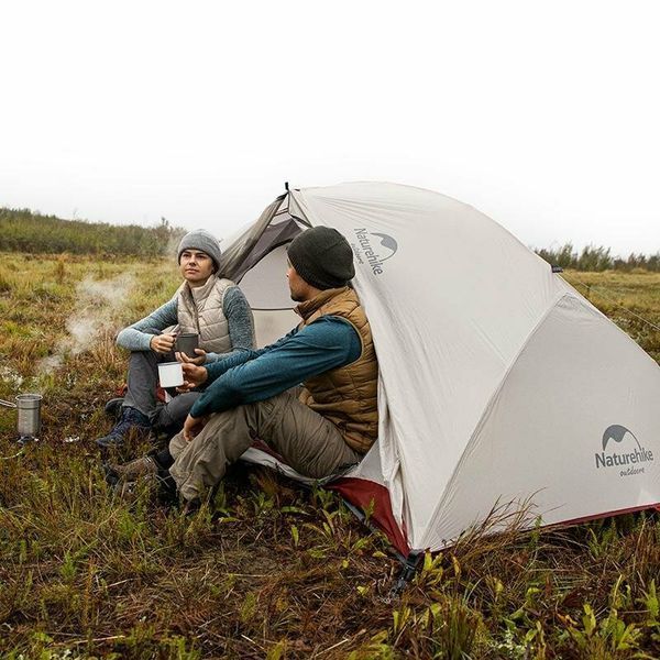 Намет надлегкий двомісний з футпринтом Naturehike Star-River 2 Updated NH17T012-T, 20D, сіро-червоний 82971 фото