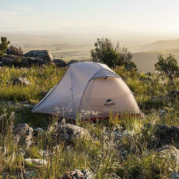 Намет надлегкий двомісний з футпринтом Naturehike Star-River 2 Updated NH17T012-T, 20D, сіро-червоний 82971 фото