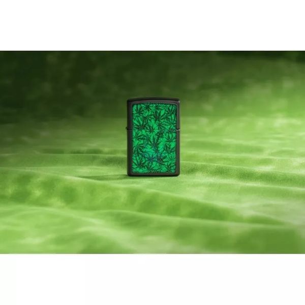 Запальничка Zippo Cannabis Design Black Light світиться в ультрафіолеті 48736 V77553971 фото