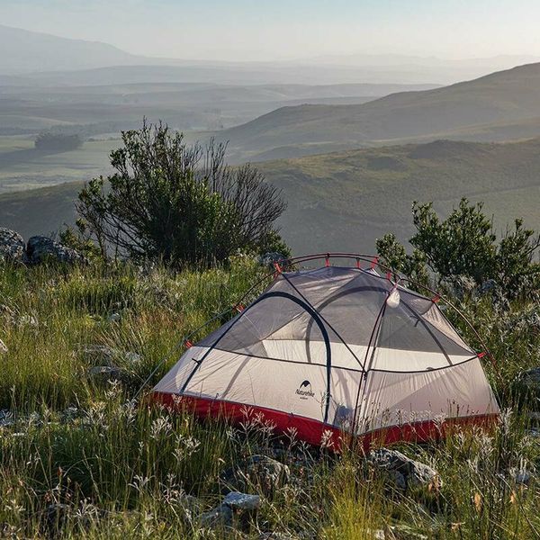 Намет надлегкий двомісний з футпринтом Naturehike Star-River 2 Updated NH17T012-T, 20D, сіро-червоний 82971 фото