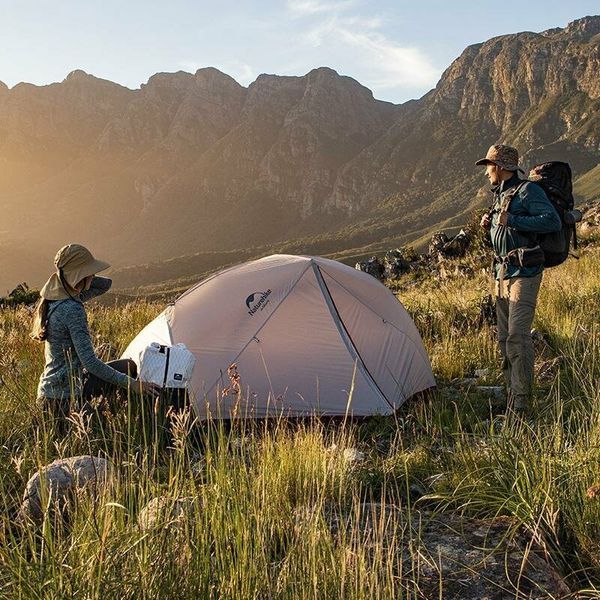 Намет надлегкий двомісний з футпринтом Naturehike Star-River 2 Updated NH17T012-T, 20D, сіро-червоний 82971 фото