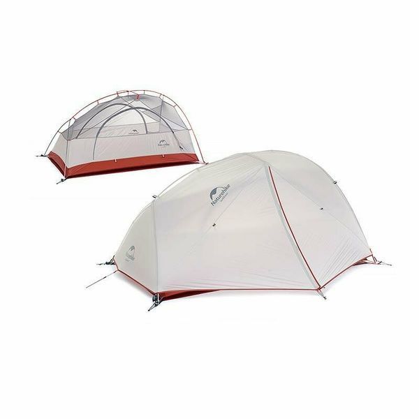 Намет надлегкий двомісний з футпринтом Naturehike Star-River 2 Updated NH17T012-T, 20D, сіро-червоний 82971 фото