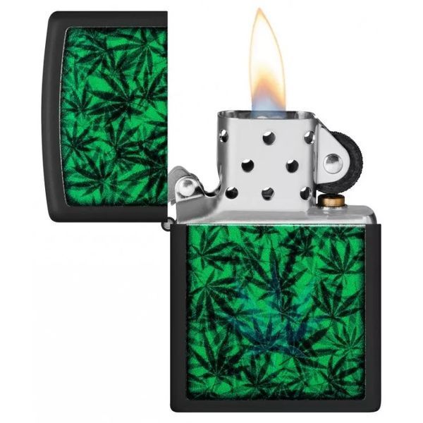Запальничка Zippo Cannabis Design Black Light світиться в ультрафіолеті 48736 V77553971 фото