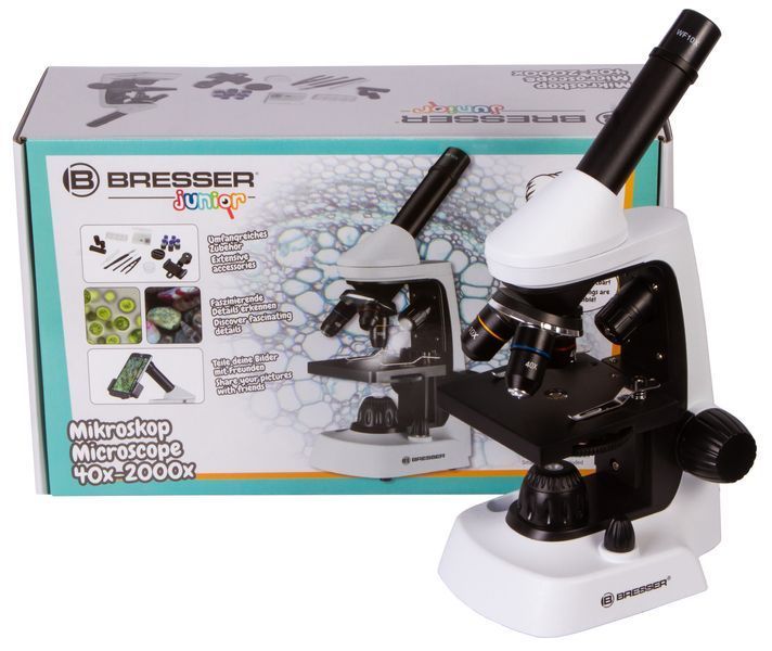 Микроскоп Bresser Junior Biolux 40x-2000x с набором для опытов и адаптером для смартфона 8855500 фото