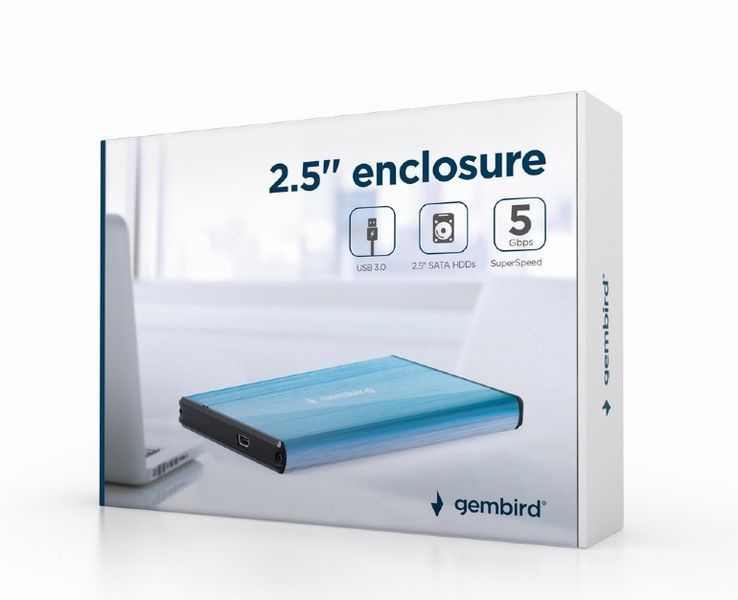 Внешний карман Gembird EE2-U3S-3-B для 2.5 SATA дисков, USB 3.0 EE2-U3S-3-B 1605253 фото