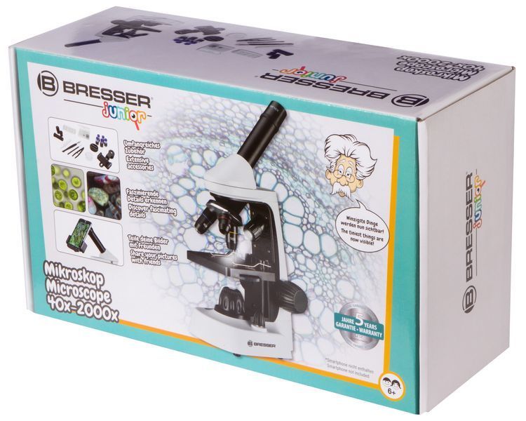 Микроскоп Bresser Junior Biolux 40x-2000x с набором для опытов и адаптером для смартфона 8855500 фото