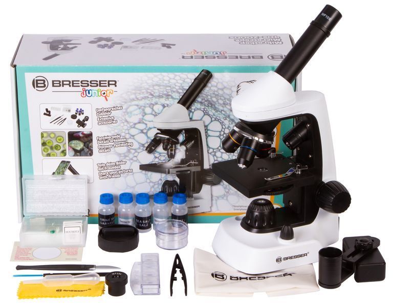 Микроскоп Bresser Junior Biolux 40x-2000x с набором для опытов и адаптером для смартфона 8855500 фото