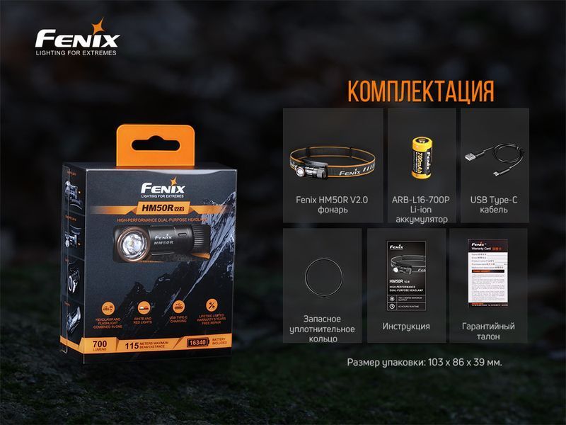 Фонарь налобный Fenix ​​HM50R V2.0 82595 фото