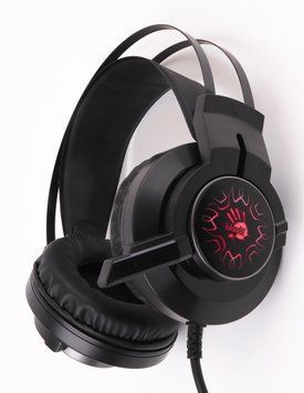 Наушники игровые Bloody J437 с микрофоном, цвет черный, подсветка J437 Bloody (Black) 1604342 фото