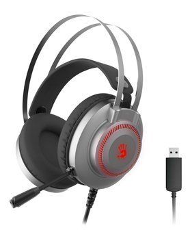 Наушники игровые Bloody J200S с микрофоном, цвет серый, подсветка J200S Bloody (Silver+Grey) 1605943 фото