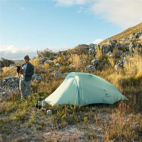 Намет надлегкий двомісний з футпринтом Naturehike Shared 2 NH20ZP091, 20D, Голубой 82972 фото