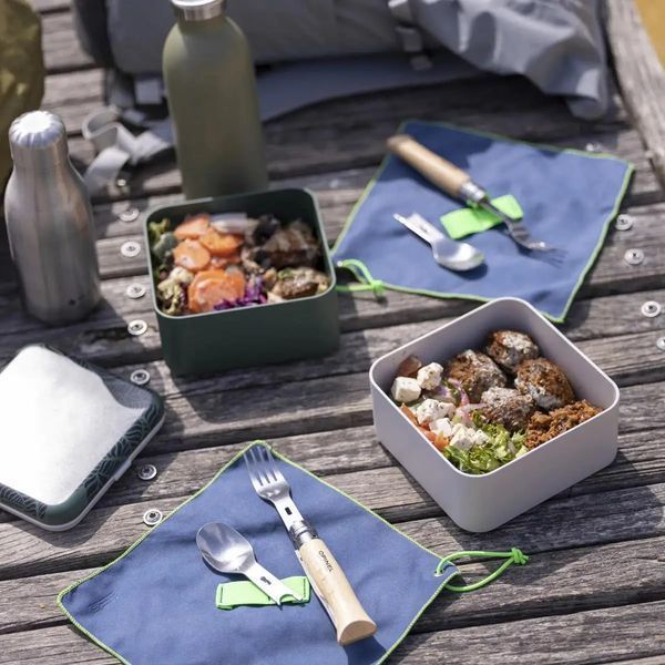 Набір столових приборів Opinel №8 VRI Picnic+ (Ніж, виделка, ложка, серветка-чохол) 002500 2046683 фото