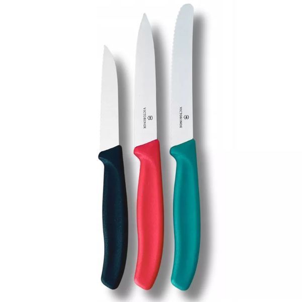 Набор для чистки овощей из трех ножей Victorinox SWISS Classic Черный, Красный, Зеленый, подарочная коробка 6.7116.34C1 V77554375 фото