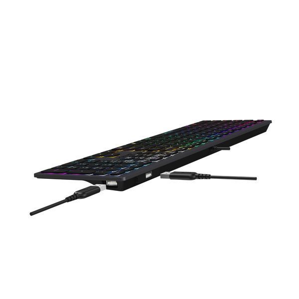 Клавіатура A4-Tech Fstyler FX60H, сірий колір, USB, неонове підсвічування FX60H USB (Grey) Neon backlit 1605604 фото