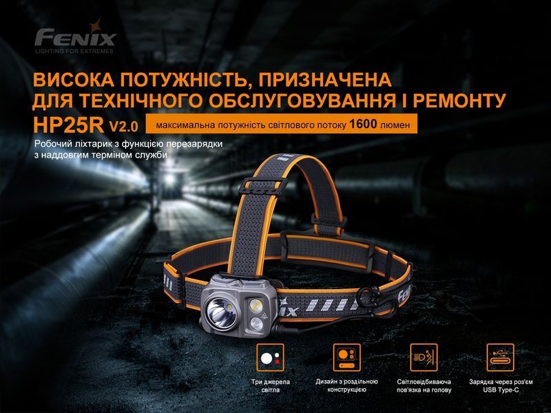 Фонарь налобный Fenix ​​HP25R V2.0 82596 фото