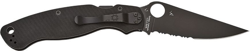 Ніж Spyderco Military 2 Black Blade G-10 Black Напівсерейтор C36GPSBK2 871726 фото