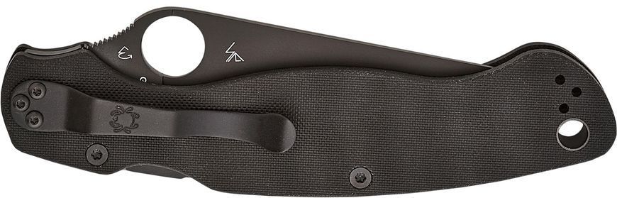 Ніж Spyderco Military 2 Black Blade G-10 Black Напівсерейтор C36GPSBK2 871726 фото