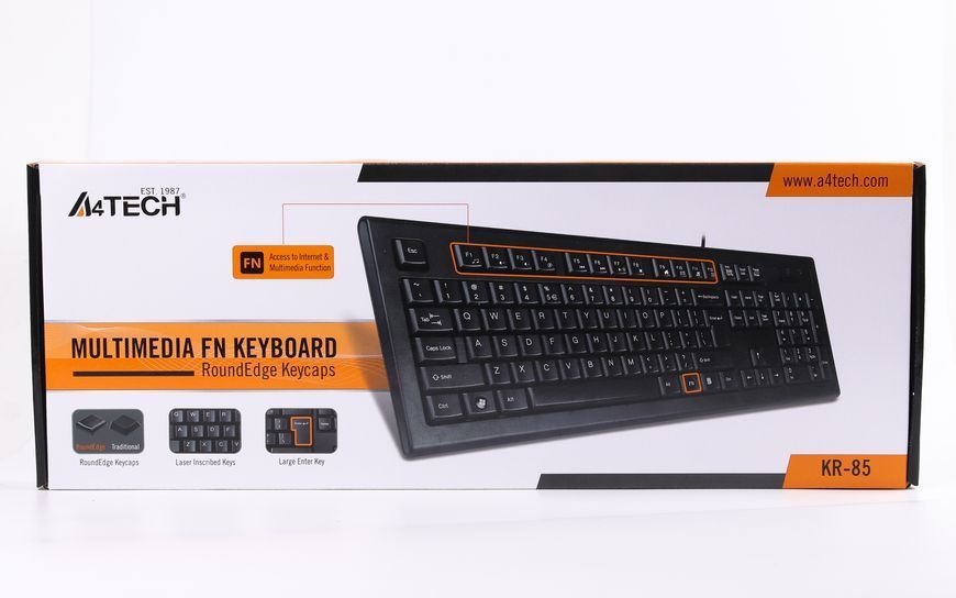 Клавіатура A4-KR-85 USB, чорна KR-85 USB (Black) 0200089 фото