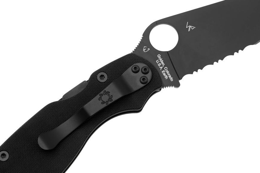 Ніж Spyderco Military 2 Black Blade G-10 Black Напівсерейтор C36GPSBK2 871726 фото