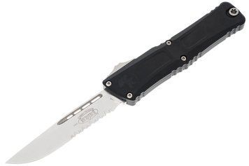 Ніж Microtech Combat Troodon Gen III OTF stonewash. напівсерретор Чорний 1143-11 4009458 фото