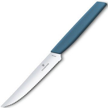 Нож кухонный Victorinox Swiss Modern Steak 12 см серрейтор Голубой 6.9006.12W2 4008663 фото