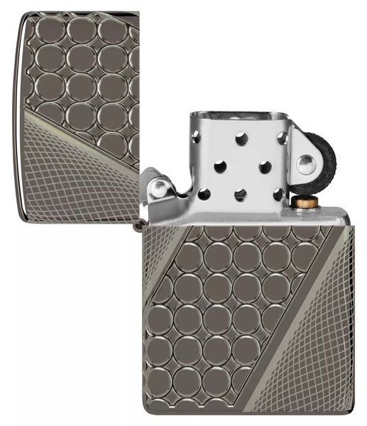 Зажигалка Zippo 46812 Armor Black Ice MultiCut Photo Image 360 Elegant Dots Design 77890070 фото
