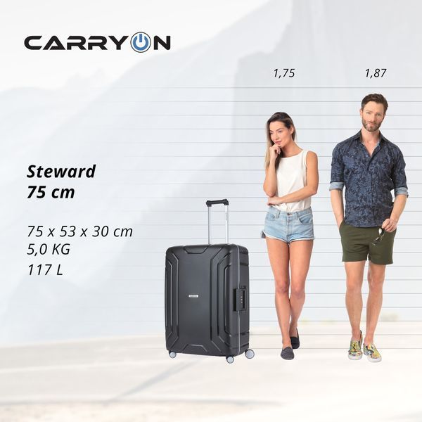 Чемодан CarryOn Steward (L) Black (502324) 927744 фото