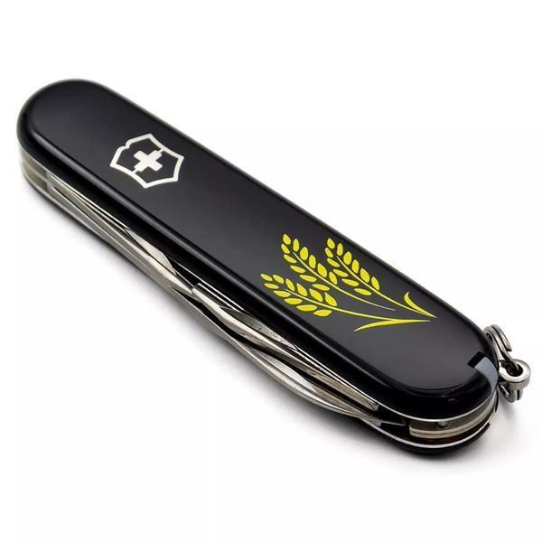 Швейцарский нож Victorinox Spartan Ukraine 91 мм Колоски пшеницы Черный (1.3603.3_T1338u) V77553032 фото