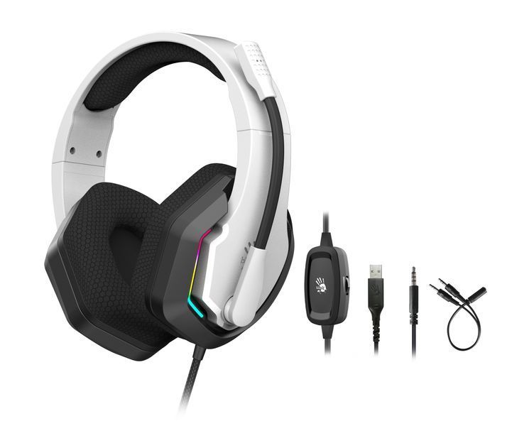 Гарнітура ігрова Bloody G260p (White) з підсвічуванням, USB, колір білий G260p (White) 1606306 фото