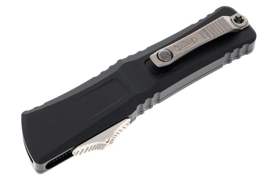 Ніж Microtech Combat Troodon Gen III OTF stonewash. напівсерретор Чорний 1143-11 4009458 фото