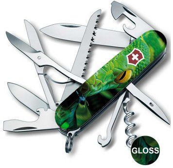 Швейцарський ніж Victorinox Swiss Army Huntsman Zodiac Зелена дерев'яна змія 1.3713.3_Z4310pk 4009119 фото