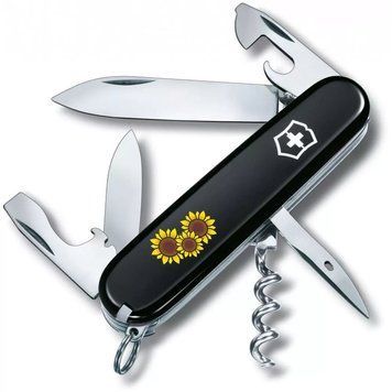 Швейцарський ніж Victorinox Spartan Ukraine 91 мм Соняшники Чорний (1.3603.3_T1340u) V77553034 фото