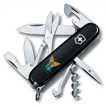Швейцарський ніж Victorinox Climber Ukraine 91 мм Ангел ЗСУ (1.3703.3_T1061u) V77552909 фото
