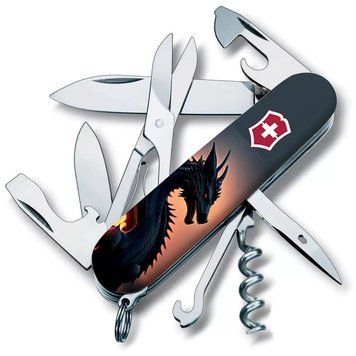 Швейцарський ніж Victorinox Climber Zodiac 91 мм 14 функцій Дракон у променях сонця (1.3703.3_Z3270p) V77552768 фото