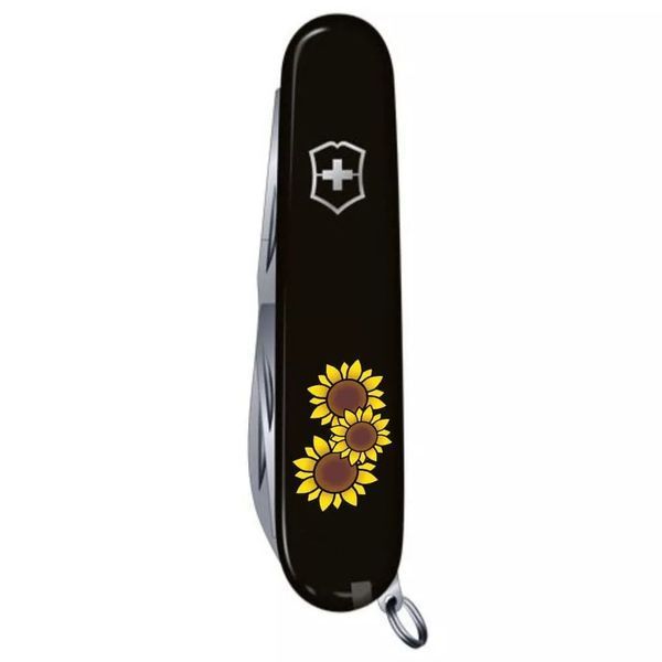 Швейцарский нож Victorinox Spartan Ukraine 91 мм Подсолнухи Черный (1.3603.3_T1340u) V77553034 фото