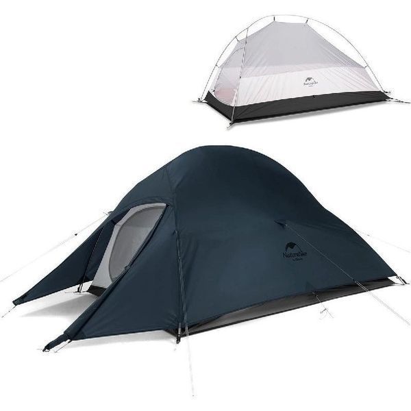 Намет надлегкий одномісний з футпринтом Naturehike Cloud Up 1 Updated NH18T010-T, 20D, темно-синій 97839 фото