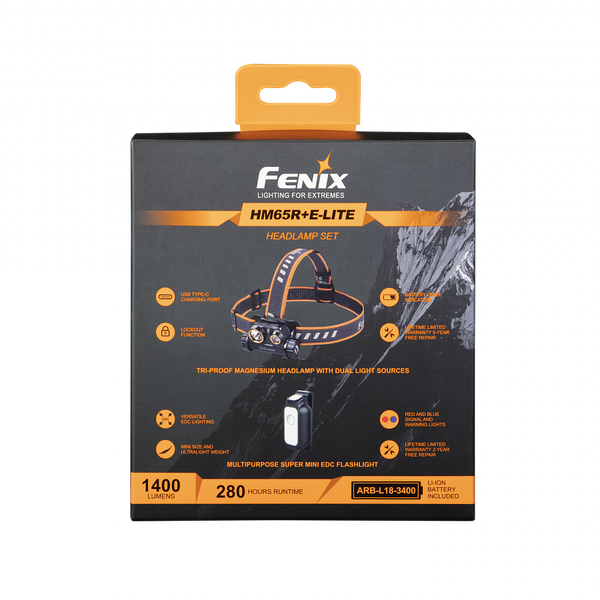 Фонарь налобный Fenix ​​HM65R + Фонарь универсальный Fenix ​​E-LITE 576310 фото