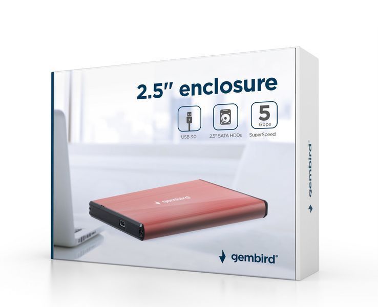 Внешний карман Gembird EE2-U3S-3-P для 2.5 SATA дисков, USB 3.0 EE2-U3S-3-P 1605408 фото