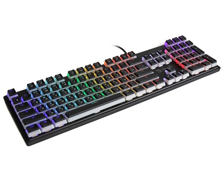 Механічна клавіатура A4Tech Bloody S510R, червоні світчі, чорна, RGB підсвічування клавіш, USB S510R Bloody (Pudding Black) 1605945 фото