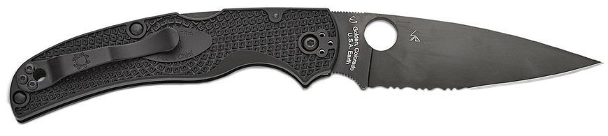 Нож Spyderco Native Chief Black Blade FRN Полусеррейтор C244PSBBK 871630 фото