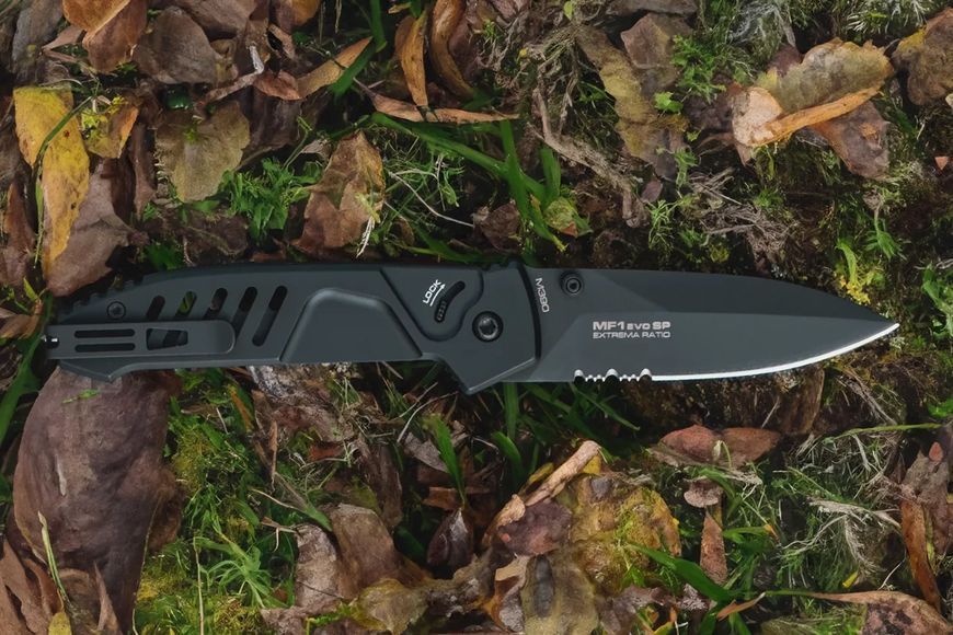 Ніж Extrema Ratio MF1 Evo SP M390 Black Blade Aluminium Напівсерейтор 04.1000.0233/M3/BLK/BLK 17840289 фото